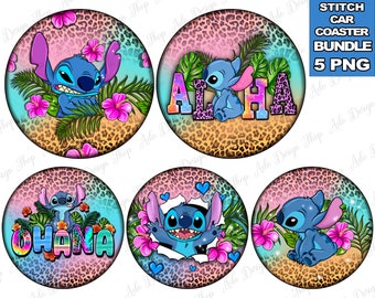 Stitch car coaster png sublimation design bundle, Stitch png, Stitch car coaster png, western car coaster png, sublimate designs download