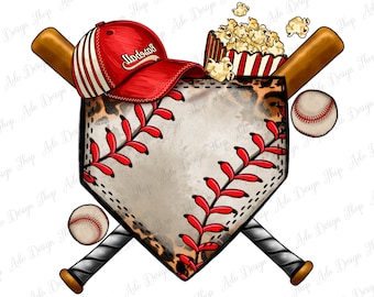 Baseball home plate with hat png sublimation design download, Baseball png, game day png, Baseball sport png, sublimate designs download