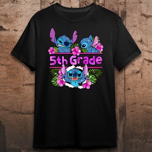 Flower Stitch 5e leerjaar png sublimatie ontwerp download, terug naar school png, vijfde leerjaar png, schattige steek png, sublimeer ontwerpen download afbeelding 3
