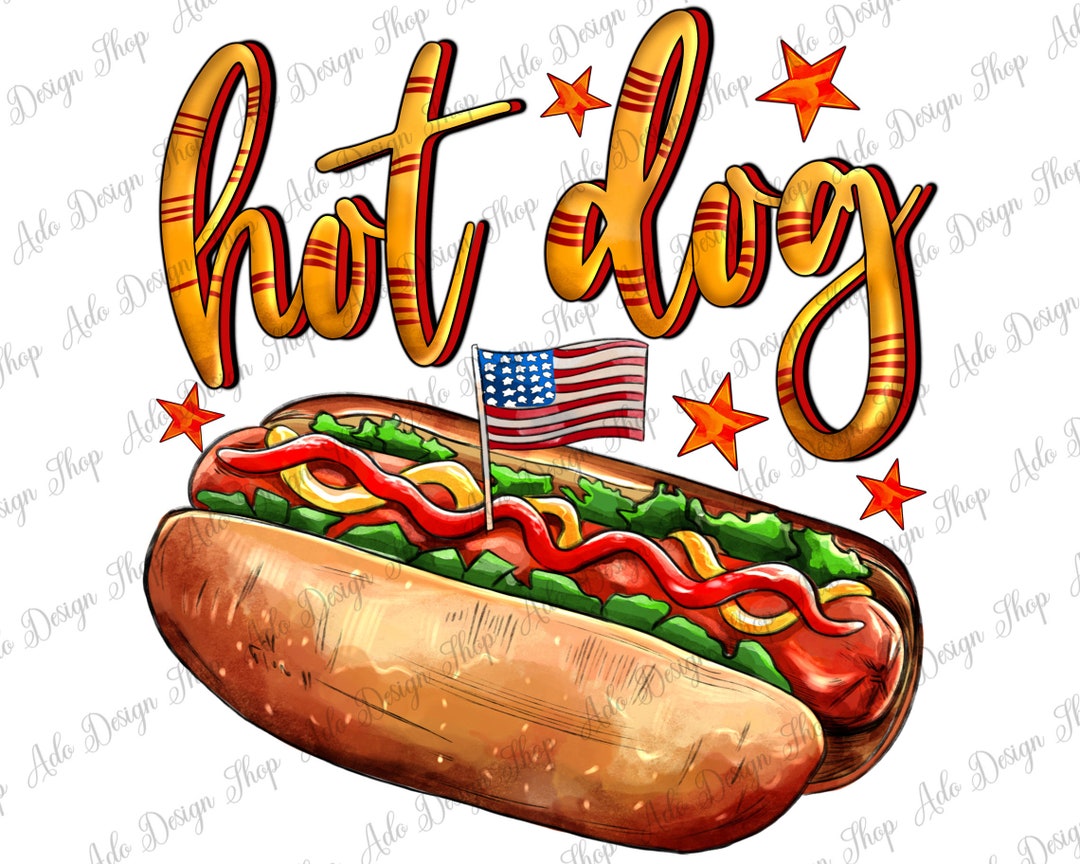 Hot Dog With American Flag Png Sublimation Design Hot Dog - Etsy