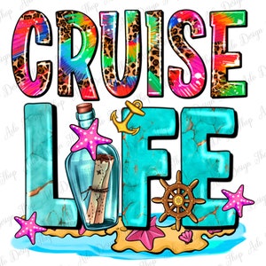 Cruise leven png sublimatie ontwerp download, tie dye cruise png, vakantie png, hallo zomer png, zomer vibes png, sublimeer ontwerpen download