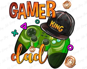 Gamer Dad png sublimation design download, Father's Day png, Dad png, game day png, gamer png, sublimate designs download