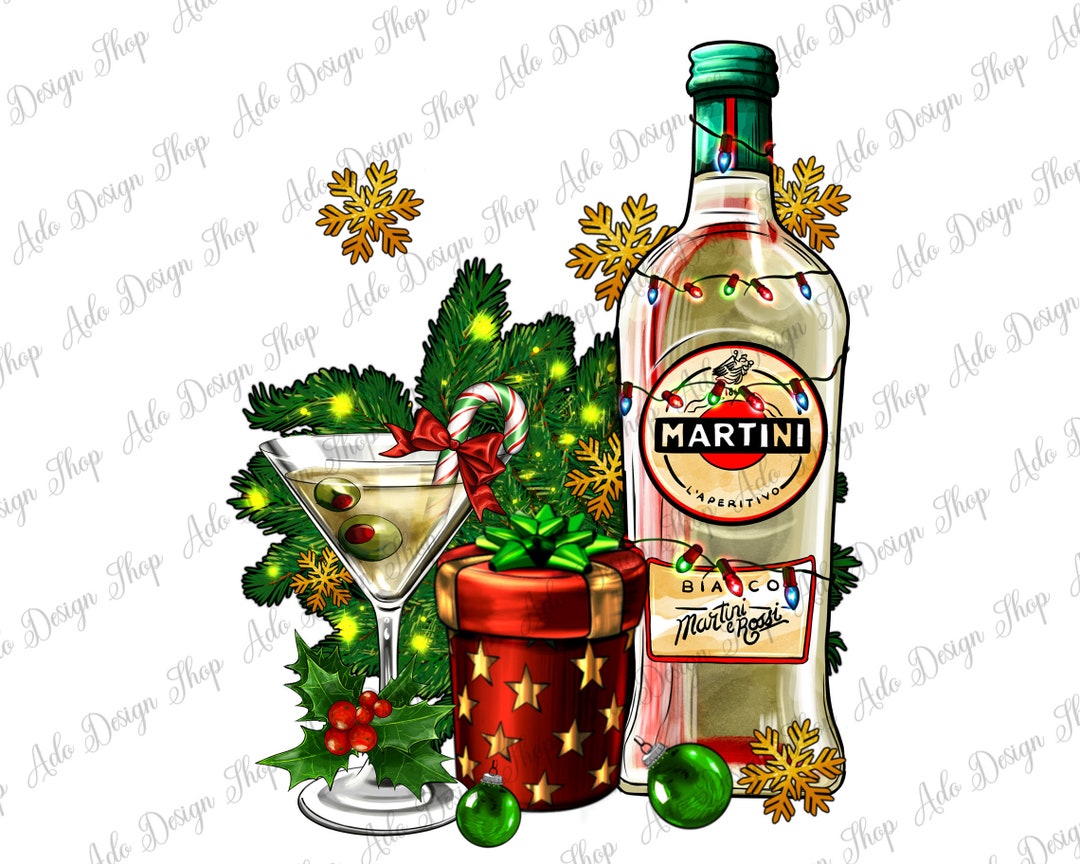 Christmas Martini and Gift Png Sublimation Designmartini Etsy