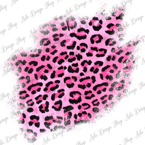 May include: Pink and black leopard print with a watercolor effect and a distressed edge.