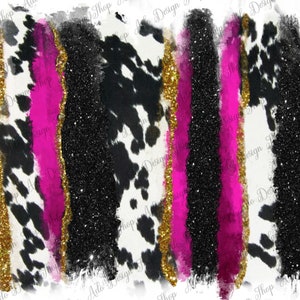 Pink and Black Glitter Cowhide Brushstroke Png,Colorful Brushstrokes,Cowhide Brushstroke Png,Cowhide Png,Glitter Brushstore,Digital Download