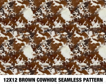 Brown cowhide seamless digital paper, western digital seamless pattern, cowhide printable scrapbook paper, textile/fabric