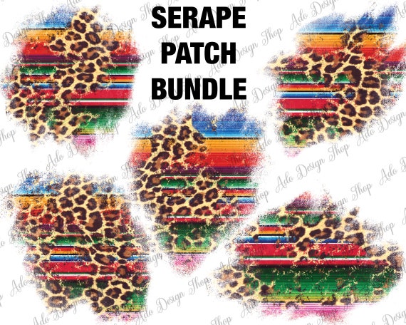 Serape Leopard Western Patch Bundle Png Design, Serape Patch Png, Leopard Patch Bundle, Western Patch Bundle Png, Instant Download