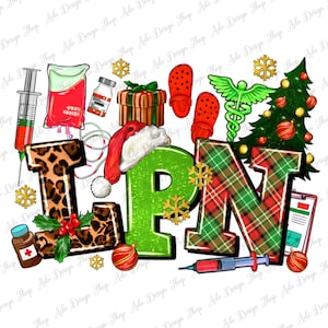 LPN Licensed Practical Nurse Christmas png sublimation design download, Christmas Nurse png, Merry Christmas png, sublimate designs download