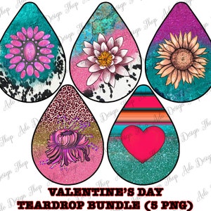 Valentine's Day Earrings Teardrop Bundle Png,Floral Teardrop Png,Valentines Day Earring Png,Teardrop Earring Png,Flower Png,Instant Download