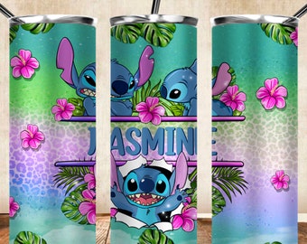 Stitch 20 oz dünner Becher png Sublimation Design Download, Stitch Tumbler wrap png, Stitch 20 oz Becherdesigns, png Download