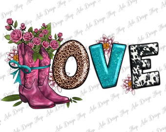 Valentine's Day Love And Boots Png Sublimation Design, Valentine's Day Png, Valentine's Day Love Png, Western Valentines Day Png Downloads