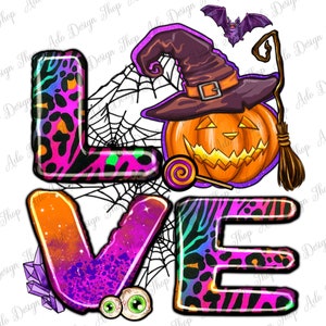 Halloween love png sublimation design download, Happy Halloween png, spooky vibes png, spooky season png, sublimate designs download