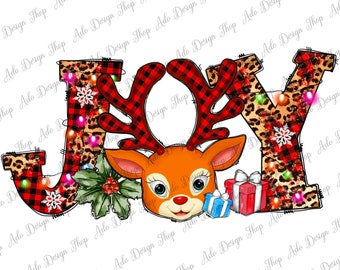 Joy Reindeer Png Sublimation Design, Christmas Reindeer Png, Christmas Joy Png, Merry Christmas Png, Xmas Reindeer Png, Download istantaneo