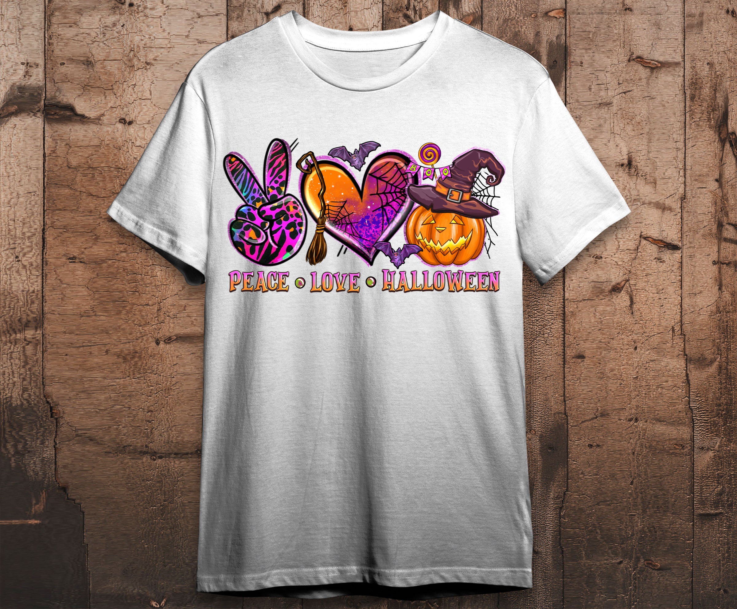 Peace Love Halloween Png Sublimation Design Download, Happy Halloween ...