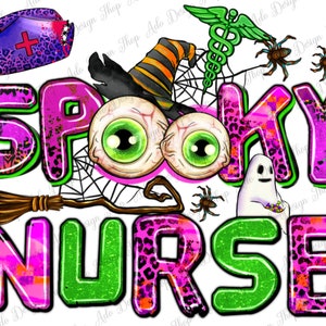 Spooky Nurse png sublimation design download, Happy Halloween png, spooky vibes png, western Nurse png, sublimate designs download