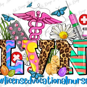 Easter LVN Licensed Vocational Nurse png sublimation design download, Happy Easter png, Easter Nurse png, Nurse life png, sublimate download