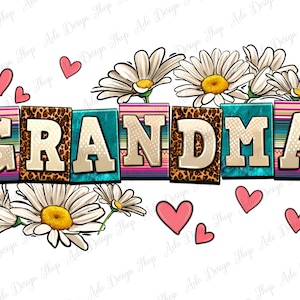 Daisy Oma png Sublimation Design download, Western Oma png, floral png design, Oma Liebe png, sublimate designs download