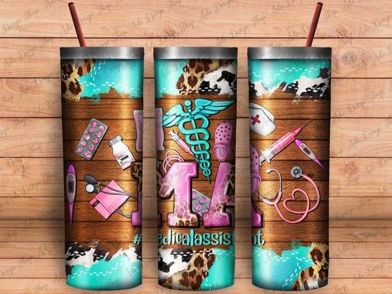 Western MA Medical Assistant And Elements 20oz Skinny Tumbler Sublimation Design, MA Nurse Tumbler Png, Nurse Life Png, Digital Download