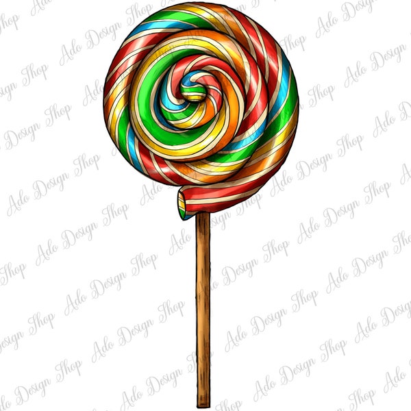 Rainbow Lollipop Png Sublimation Design, Rainbow Lollipop Png, Lollipop Clipart, Lollipop Png, Rainbow Candy Png, Instant Download
