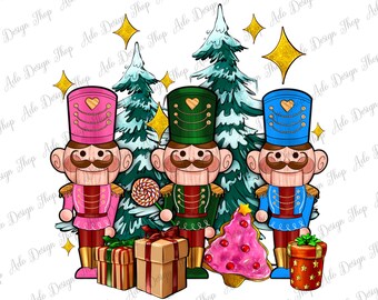 Nutcrackers And Gifts Png Sublimation Design, Merry Christmas Clipart, Christmas Nutcracker Png, Happy New Year Png, Digital Download