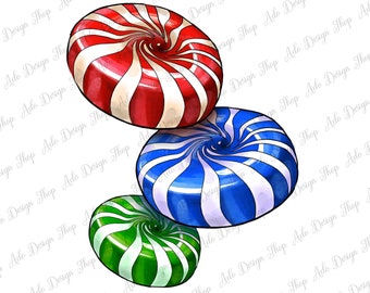 Mints With Color Png Sublimation Design, Colorful Candies Png, Candy Clipart, Candy Png, Blue Candy Png, Red Candy Png, Instant Download
