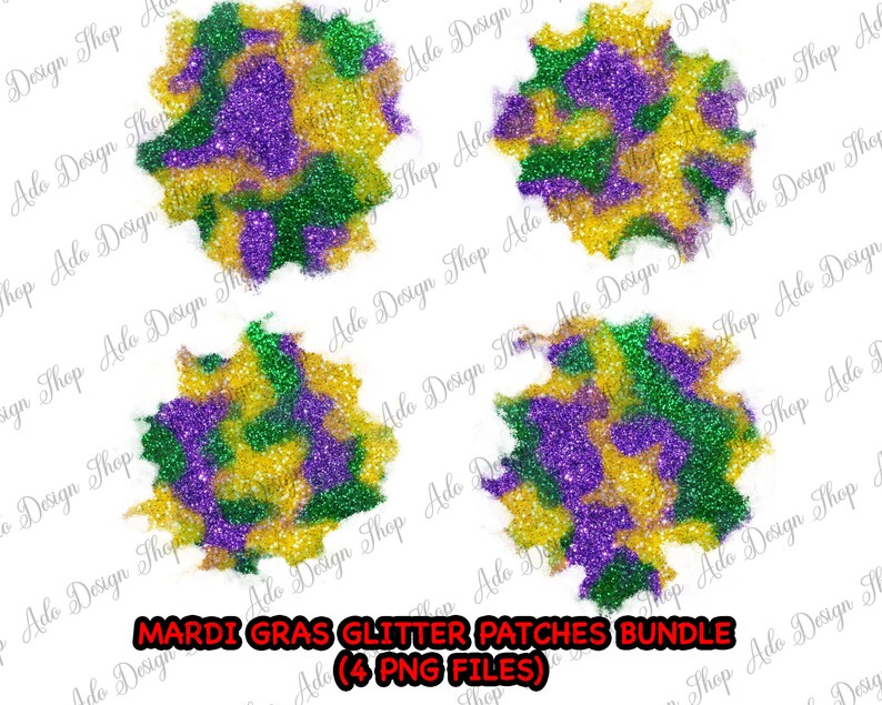 Mardi Gras Glitter Patch Png Sublimation Design Bundle, Mardi Gras ...