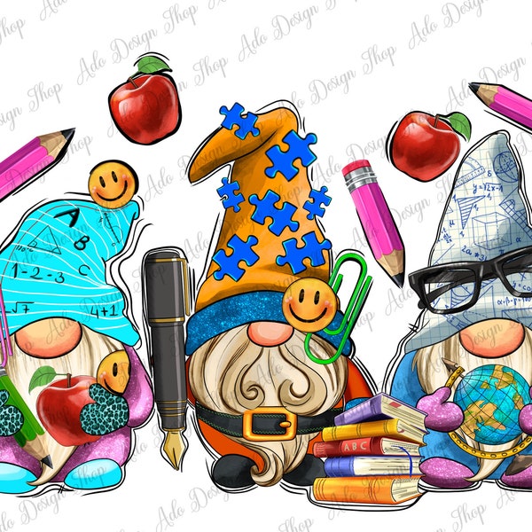 Teacher Gnomes Png Sublimation Design, Teacher Png, Teacher's Day Png, Teacher Gnomes Png, Teacher Clipart, Gnome Png, Digital Download