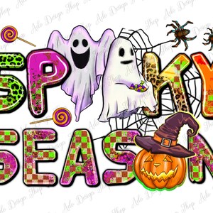 Spooky season png sublimation design download, Happy Halloween png, spooky vibes png, Halloween ghost png, sublimate designs download