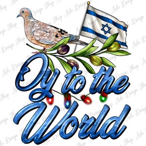 Oy To The World Png Sublimation Design, Happy Hanukkah Png, Hanukkah Png, Hanukkah Clipart, Oy To The World Png, Peace Dove Png Download
