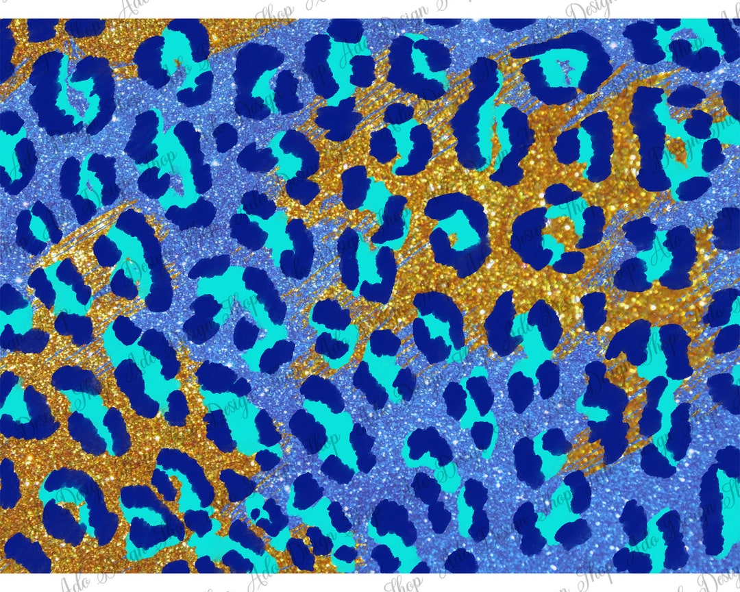 Turquoise and Gold Leopard Background Png Leopard Png - Etsy