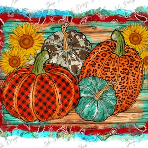 Fall Pumpkins And Sunflowers Distressed Background Png Design, Pumpkin Background Png, Sunflower Background Png, Fall Png, Instant Download