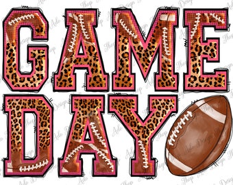 Football Leopard Game Day Png Sublimation Design, Game Day Png, Football Game Day Png, Game Season Png, Football Png, Instant Download