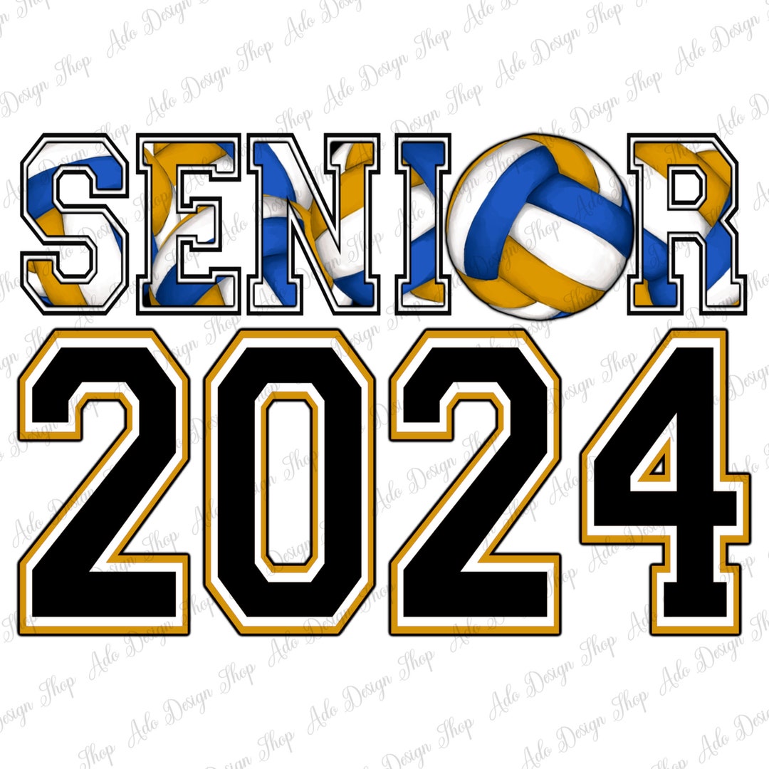 Senior Colored Volleyball 2024 Png Sublimation Design Etsy