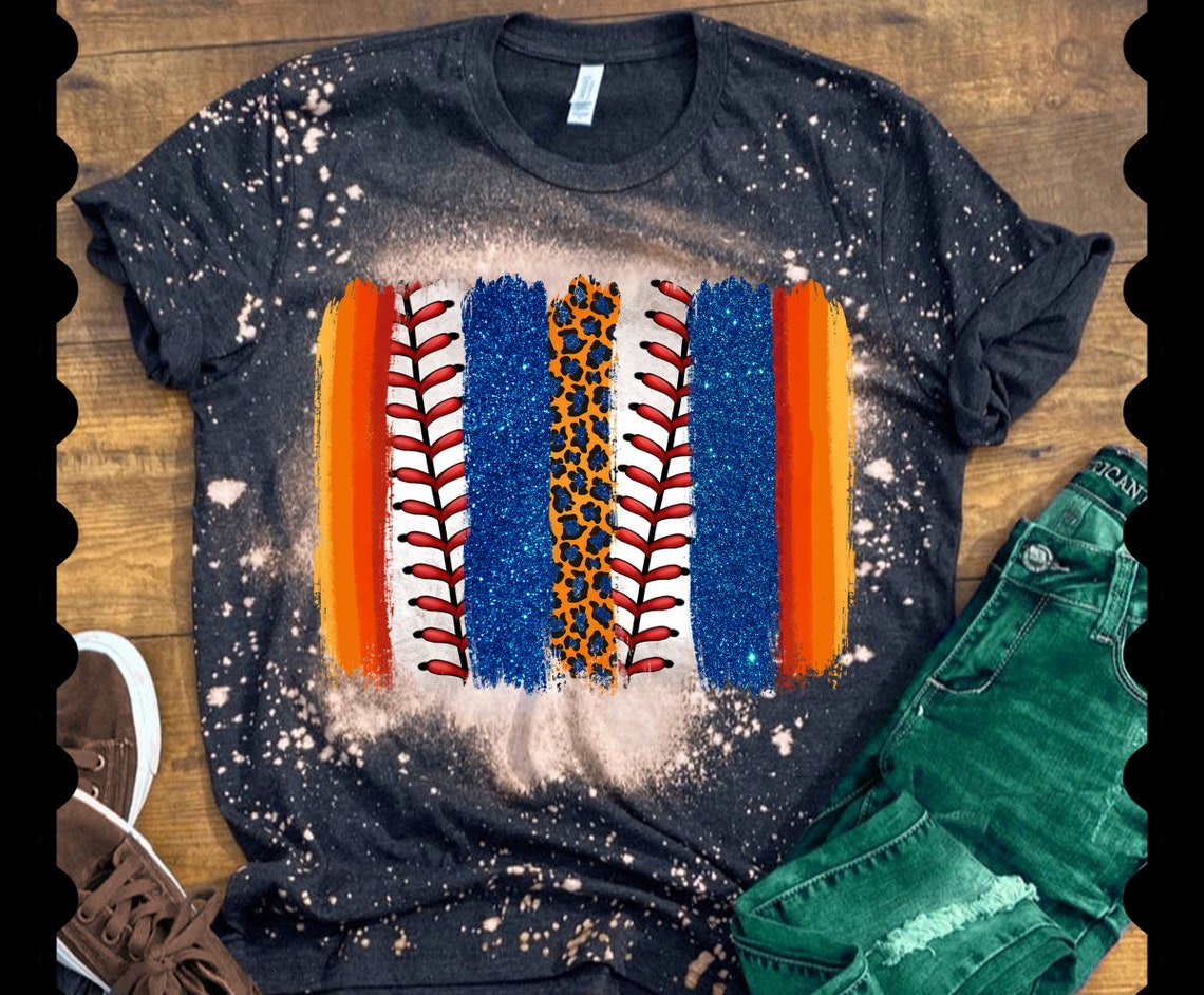 Orange and Blue Baseball Brushstrokes Png Sublimation Design Etsy