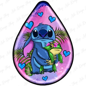 Stitch boucles d'oreilles en forme de larme png sublimation design bundle, Stitch png, boucles d'oreilles western en forme de larme png, personnage de film png, dessins à télécharger image 3