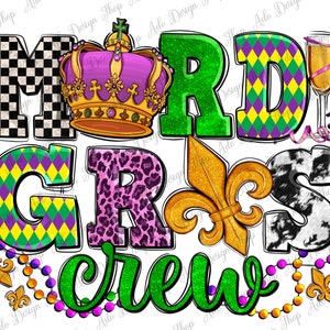 Mardi Gras crew png sublimation design download, Happy Mardi Gras png, western Mardi Gras png, fleur de lis png, sublimate designs download