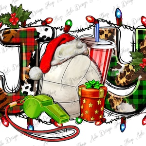 Joy With Volleyball And Santa&#39;s Hat Png Sublimation Design, Merry Christmas Clipart,Christmas Volleyball Png,Volleyball Png,Digital Download
