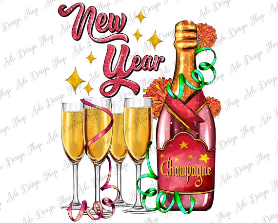 New Year Champagne Png