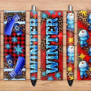 Winter Pen Wraps PNG Sublimation Design,Christmas Pen Wrap Png,Christmas Winter Png,Western Pen Wrap Png,New Year,Santa Png,Digital Download