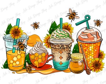 Bumble bee tazas de café png descarga de diseño de sublimación, abejorro png, tazas de café de animales png, café amor png, sublimar diseños descargar