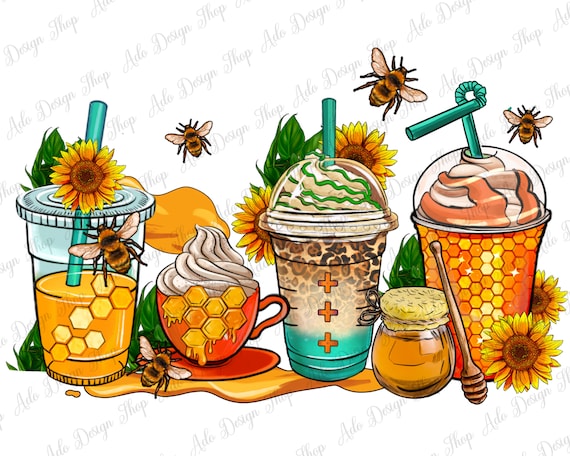 Bumble bee coffee cups png sublimation design download, bumble bee png, animal coffee cups png, coffee love png, sublimate designs download