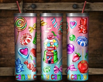 Candy Tumbler Png, 20 oz. Skinny Tumbler Sublimation Design, Candy Tumbler Png, Lollipop Tumbler Png, Candy Love Png, Instant Download