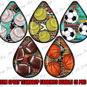 Western Sport Earrings Teardrop Bundle Png, Western Teardrop Png, Sport Teardrop Png, Western Teardrop Earrings Png, Instant Download image 1