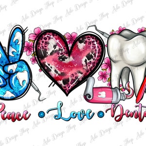 Western Peace Love Dental Png Sublimation Design, Dental Life Png, Dentist Png, Dentist Life Png, Peace Love Dental Png, Instant Download