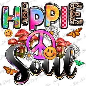 Hippie soul png sublimation design download, western Hippie png, Hippie vibes png, peace sign png, hippie png, sublimate designs download