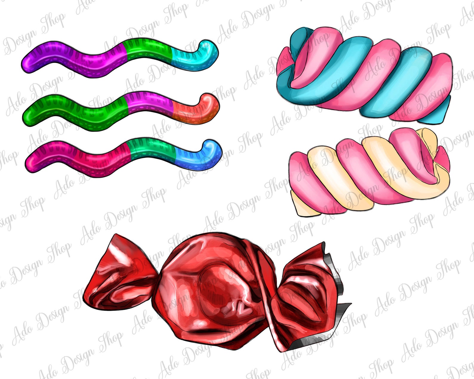 Candy Bundle 14 Png Sublimation Design, Candy Bundle Png, Gummy Gum Png ...