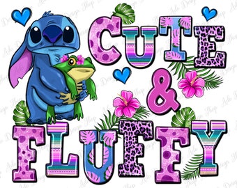 Cute and fluffy stitch png sublimation design download, hand drawn Stitch png, cute Stitch png, sublimate designs download