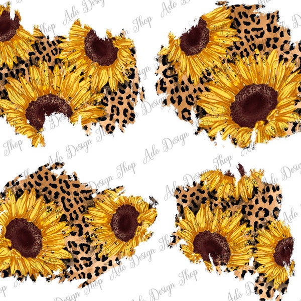 Sunflower Leopard Patch Png, Western Patch Bundle, Leopard Patch Png,Sunflower Patch,Glitter Patches,Png Sublimation Design,Instant Download