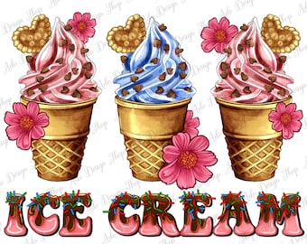 Bloemen ijs png sublimatie ontwerp, ijs png, street food png, straat dessert png, junk food png, ijs liefde png, instant download