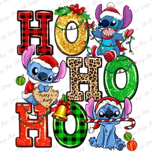 Ho ho ho Stitch png sublimation design download, Christmas Stitch png, Happy New Year png, Merry Christmas png, sublimate designs download